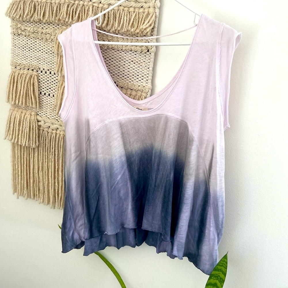 Free People Pink to Blue Ombre Tank Top